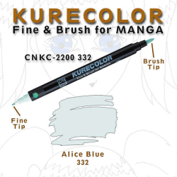 Zig - Zig Kurecolor Fine & Brush for Manga Çizim Kalemi 332 Alice Blue