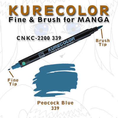 Zig Kurecolor Brush for Manga Çizim Kalemi 339 Peacock Blue
