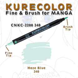 Zig - Zig Kurecolor Fine & Brush for Manga Çizim Kalemi 340 Haze Blue