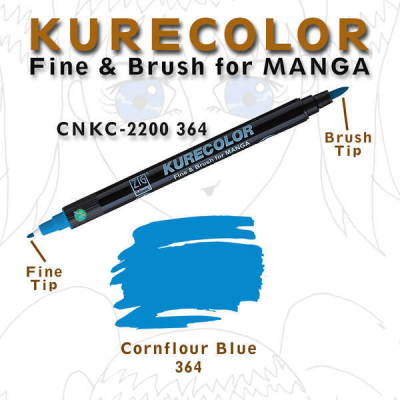 Zig Kurecolor Brush for Manga Çizim Kalemi 364 Cornflour Blue