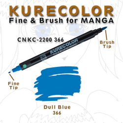 Zig - Zig Kurecolor Fine & Brush for Manga Çizim Kalemi 366 Dull Blue