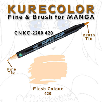 Zig Kurecolor Fine & Brush for Manga Çizim Kalemi 420 Flesh Color