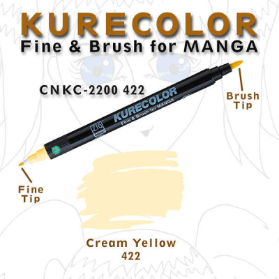 Zig Kurecolor Brush for Manga Çizim Kalemi 422 Cream Yellow