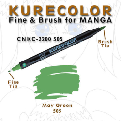 Zig - Zig Kurecolor Fine & Brush for Manga Çizim Kalemi 505 May Green