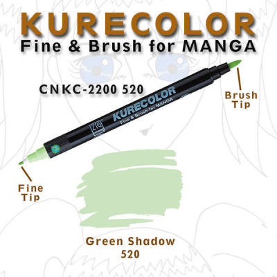 Zig Kurecolor Brush for Manga Çizim Kalemi 520 Green Shadow