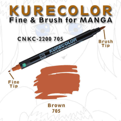 Zig - Zig Kurecolor Fine & Brush for Manga Çizim Kalemi 705 Brown