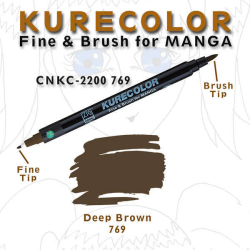 Zig - Zig Kurecolor Fine & Brush for Manga Çizim Kalemi 769 Deep Brown