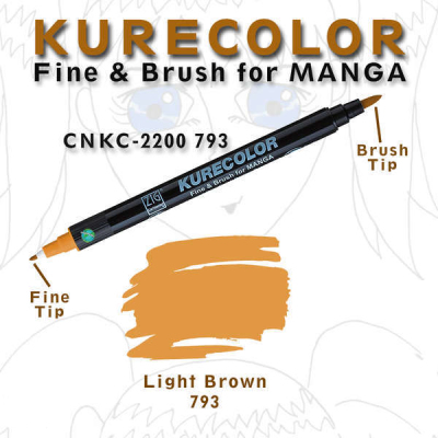 Zig Kurecolor Fine & Brush for Manga Çizim Kalemi 793 Light Brown