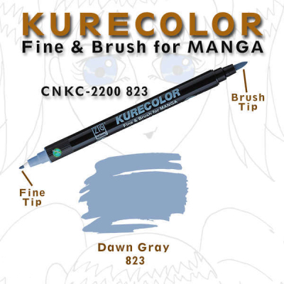 Zig Kurecolor Fine & Brush for Manga Çizim Kalemi 823 Dawn Gray