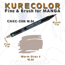 Zig - Zig Kurecolor Fine & Brush for Manga Çizim Kalemi W.6 Warm Gray