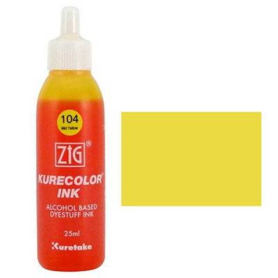 Zig Kurecolor Refill Ink Mürekkep 104 Mid Yellow 25ml