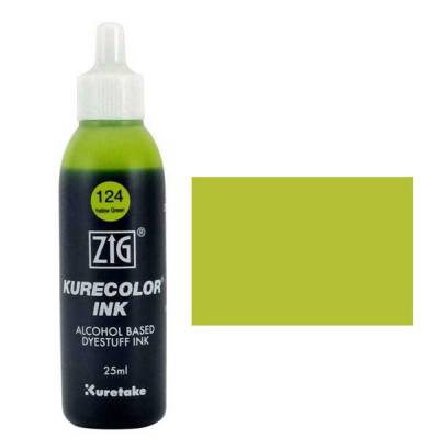 Zig Kurecolor Refill Ink Mürekkep 124 Yellow Green 25ml