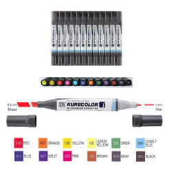 Zig - Zig Kurecolor Twin S Marker KC3000 12li Set 12B1