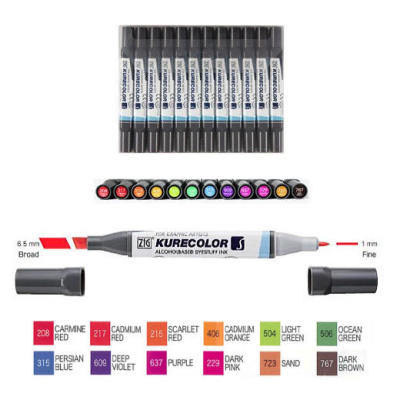 Zig Kurecolor Twin S Marker KC3000 12li Set 12B2