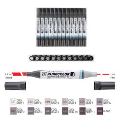 Zig - Zig Kurecolor Twin S Marker KC3000 12li Set 12B8