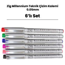 Zig - Zig Millennium Teknik Çizim Kalemi 0.05mm 6lı Set