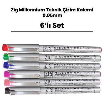 Zig Millennium Teknik Çizim Kalemi 0.05mm 6lı Set