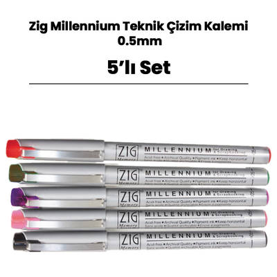 Zig Millennium Teknik Çizim Kalemi 0.5mm 5li Set