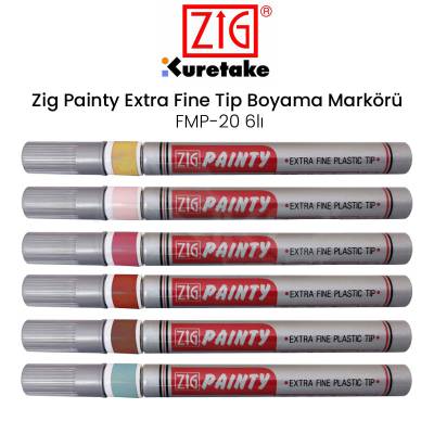 Zig Painty Extra Fine Tip Boyama Markörü FMP-20 6lı