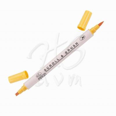 Zig Scroll Brush Çift Çizgi-Fırça Uç Kaligrafi Kalem-Apricot