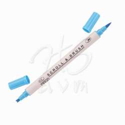 Zig - Zig Scroll Brush Çift Çizgi-Fırça Uç Kaligrafi Kalem-Baby Blue