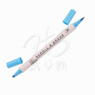 Zig Scroll Brush Çift Çizgi-Fırça Uç Kaligrafi Kalem-Baby Blue