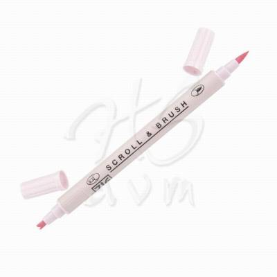 Zig Scroll Brush Çift Çizgi-Fırça Uç Kaligrafi Kalem-Baby Pink