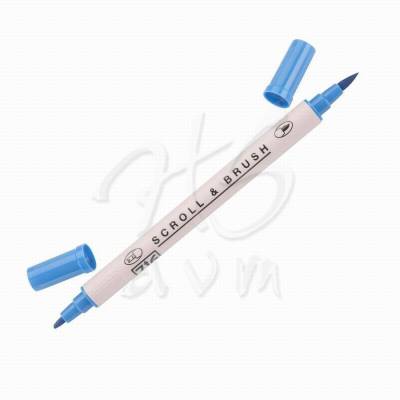 Zig Scroll Brush Çift Çizgi-Fırça Uç Kaligrafi Kalem-Blue Jay