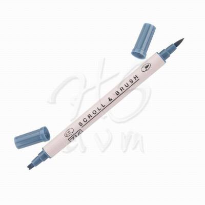 Zig Scroll Brush Çift Çizgi-Fırça Uç Kaligrafi Kalem-Denim