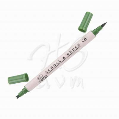 Zig Scroll Brush Çift Çizgi-Fırça Uç Kaligrafi Kalem-Ever Green