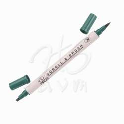 Zig - Zig Scroll Brush Çift Çizgi-Fırça Uç Kaligrafi Kalem-Hunter Green