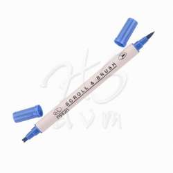 Zig - Zig Scroll Brush Çift Çizgi-Fırça Uç Kaligrafi Kalem-Pure Blue