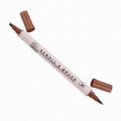 Zig - Zig Scroll Brush Çift Çizgi-Fırça Uç Kaligrafi Kalem-Pure Brown