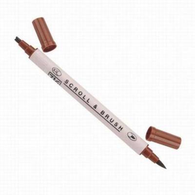 Zig Scroll Brush Çift Çizgi-Fırça Uç Kaligrafi Kalem-Pure Brown