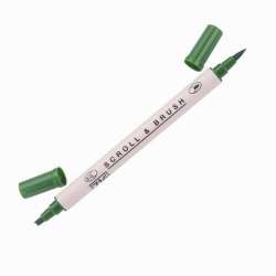 Zig - Zig Scroll Brush Çift Çizgi-Fırça Uç Kaligrafi Kalem-Pure Green