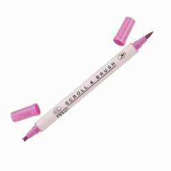Zig - Zig Scroll Brush Çift Çizgi-Fırça Uç Kaligrafi Kalem-Pure Pink