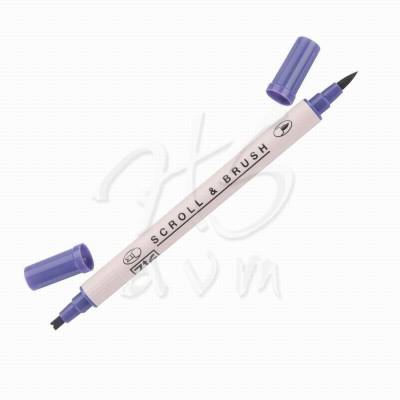Zig Scroll Brush Çift Çizgi-Fırça Uç Kaligrafi Kalem-Pure Violet