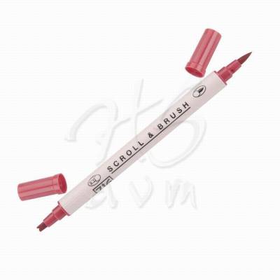 Zig Scroll & Brush Çift Çizgi ve Fırça Uçlu Kaligrafi Kalemi-Rose