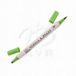 Zig - Zig Scroll Brush Çift Çizgi-Fırça Uç Kaligrafi Kalem-Spring Green