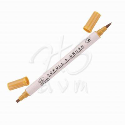 Zig Scroll Brush Çift Çizgi-Fırça Uç Kaligrafi Kalem-Wheat