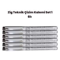 Zig - Zig Teknik Çizim Kalem Set 1 6lı