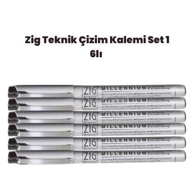 Zig Teknik Çizim Kalem Set 1 6lı