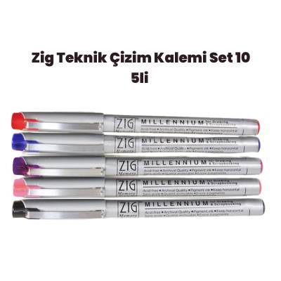 Zig Teknik Çizim Kalem Set 10 5li 0,8mm