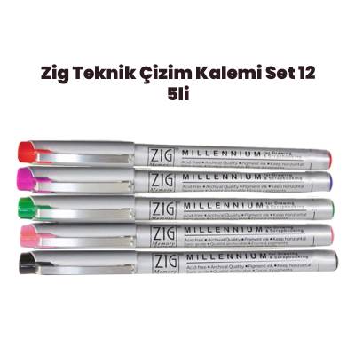 Zig Teknik Çizim Kalem Set 12 5li 0,05mm