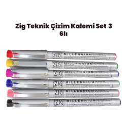 Zig - Zig Teknik Çizim Kalem Set 3 6lı 0,1mm