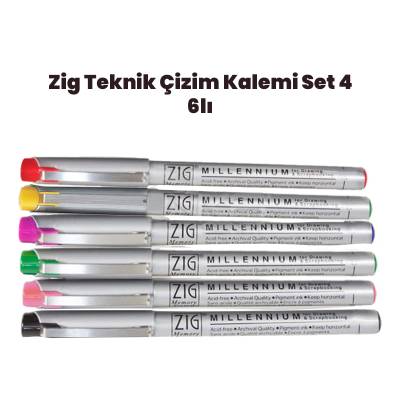 Zig Teknik Çizim Kalem Set 4 6lı 0,05mm