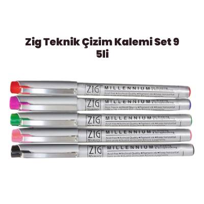 Zig Teknik Çizim Kalem Set 9 5li