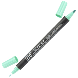 Zig - Zig Writer Chalk Pastel Çift Uçlu Marker Kalem 0.5mm&1.2mm Green