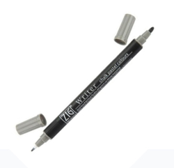 Zig - Zig Writer Chalk Pastel Çift Uçlu Marker Kalem 0.5mm & 1.2mm Grey