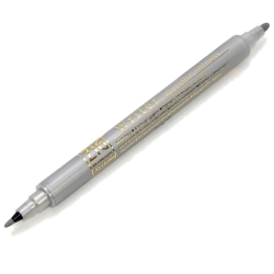 Zig - Zig Writer Metallic Colours Çift Uçlu Marker Kalem 102 Silver